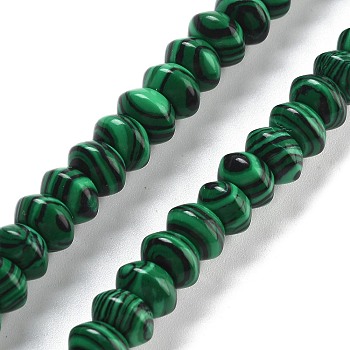 Synthetic Malachite Beads Strands, Saucer Beads, 8x5mm, Hole: 0.6mm, about 40pcs/strand, 7.76''(19.7cm)