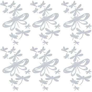 PET Self-Adhesive Stickers, for Car Decorative Presents, Dragonfly, White, 148x100x0.2mm