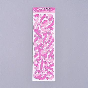 Decorative Labels Stickers, DIY Handmade Scrapbook Photo Albums, Pink, 165x50x0.5mm, Pattern: 6~72mm