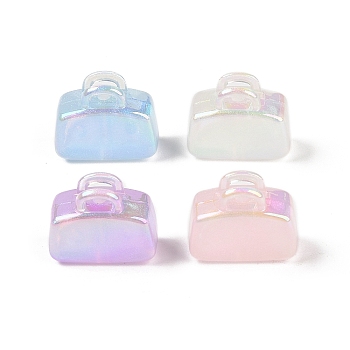 Opaque Acrylic Beads, with Glitter, Bag, Mixed Color, 19x23.5x10mm, Hole: 2.5mm