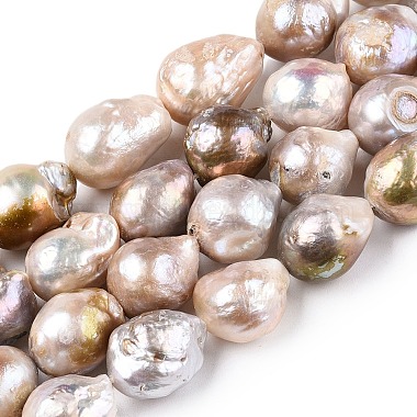 Natural Baroque Pearl Keshi Pearl Beads Strands(PEAR-S019-02B-01)-2