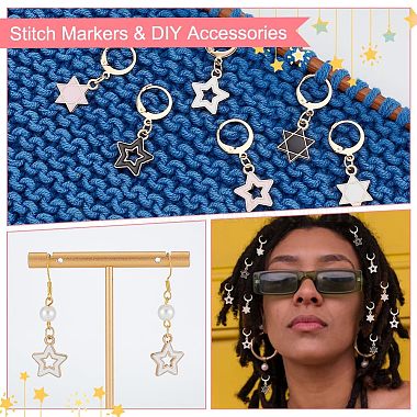 Alloy Enamel Star Pendant Locking Stitch Markers(HJEW-AB00115)-5