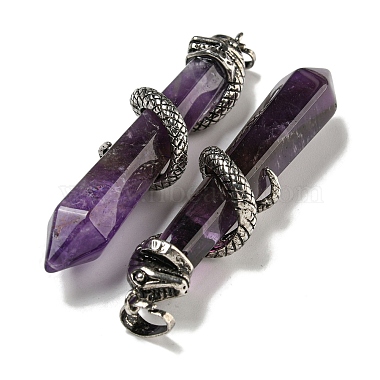 Natural Amethyst Pointed Big Pendants(G-F766-07AS-03)-2