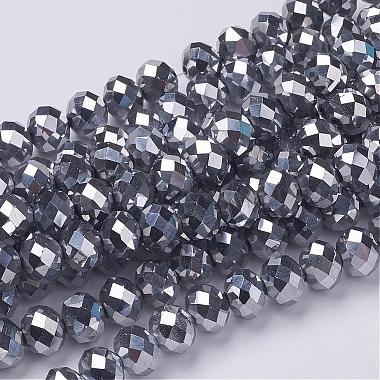10mm Silver Abacus Electroplate Glass Beads