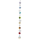 Glass and Brass Link Pendant Decorations(HJEW-TA00127)-1