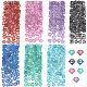 700Pcs 7 Colors Diamond Shape Spray Painted 430 Stainless Steel Cabochons(MRMJ-UN0001-009)-1