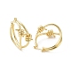 Brass Thorns Beaded Hoop Earrings for Women(EJEW-F303-09G)-2