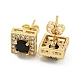 Brass Micro Pave Cubic Zirconia Ear Studs(EJEW-P261-15G)-2