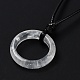 Ожерелье-подвеска с кольцом из натурального кварца и вощеными шнурами(NJEW-R262-01A-05)-4