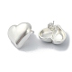 серьги-гвоздики из латуни в форме сердца(EJEW-D098-07S)-2