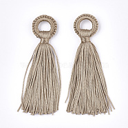 Polyester Tassel Big Pendant Decorations, Camel, 98~110x24~26x10~15mm, Hole: 14mm(FIND-S274-09)