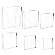 Globleland Acrylic Chassis, for Stamp, Square, Clear, 25x25x8mm, 6pcs/set(TACR-GL0001-02)