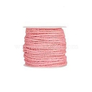 Jute Cord, Jute String, Jute Twine, for Jewelry Making, Pink, 2mm, about 10.93 yards(10m)/roll(OCOR-WH0002-11)