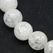 Natural Crackle Quartz Beads Strands, Round, 10mm, Hole: 1mm, about 39pcs/strand, 16 inch(X-G-N0007-10mm-11)