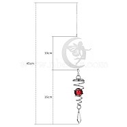 Metal Pendant Decorations, Home Hanging Decorations, with Glass Charm, Fairy, Moon, 410~440mm(PW-WG8BA63-06)