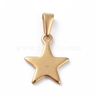 304 Stainless Steel Pendants, Star, Golden, 19.5x16.5x2mm, Hole: 8x3mm(STAS-I127-010G)