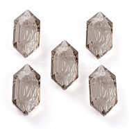 Embossed Glass Rhinestone Pendants, Bicone, Faceted, Satin, 13x6.5x4mm, Hole: 1.5mm(GLAA-J101-02A-001SA)