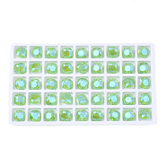 Glass Rhinestone Cabochons, Nail Art Decoration Accessories, Faceted, Square, Light Green, 10x10x5mm(MRMJ-N029-02A-04)