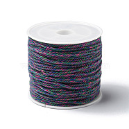 Cotton Braid Thread, with Spool, Round, Dark Slate Blue, 1.2mm, about 21.87 Yards(20m)/Roll(OCOR-B003-01A-14)