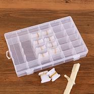 Bone-shaped Thread Winding Boards, with Transparent Plastic Storage Container, for Cross-Stitch, Sewing Craft, Clear, 102pcs/set(SENE-PW0003-045B)