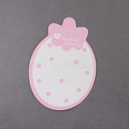Paper Cardboard Display Cards, for Hair Barrettes, Pink, 80x55mm(X-CDIS-R013)