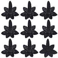 Flower Gauze Embroidery Ornaments Accessories, Lace Sequins Clothing Sew on Patches, Beaded Appliques, Suitable for Wedding Dress, Performance Clothes, Black, 105x95x2.5mm(DIY-WH0308-310F)