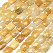 Faceted Rectangle Topaz Jade Beads Strands, 16x12~13x5~6mm, Hole: 1mm, about 13pcs/strand, 8.26 inch(X-G-R304-13)