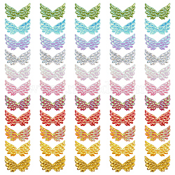 AHADEMAKER 110Pcs 11 Colors Non-Woven Fabric Ornament Accessories, Iridescent Embossed Angel Wing, Mixed Color, 22x35x0.7mm, 10pcs/color(DIY-GA0004-10)