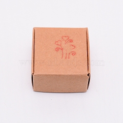 Resin Chapter, DIY Handmade Resin Soap Stamp Chapter,  Square, Heart Pattern, 22x23x23mm(DIY-WH0183-17E)