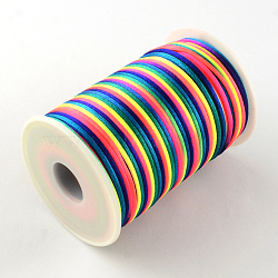 Nylon Threads, Rattail Satin CordColorful, 2mm, about 98.42 yards(90m)/roll(NWIR-R019-01)