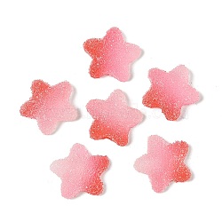 Imitation Candy Food Style Resin Cabochons, Star, Gradient Color, Tomato, 17x17.5x6mm(RESI-R461-02J)