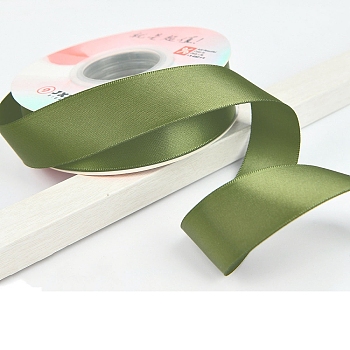 18M Polyester Double Face Satin Ribbons, Garment Accessories, Gift Wrapping Ribbon, Olive Drab, 1 inch(25mm), about 19.69 Yards(18m)/Roll