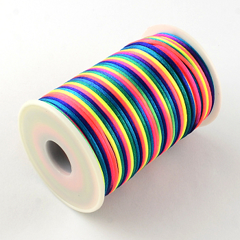 Nylon Threads, Rattail Satin CordColorful, 2mm, about 98.42 yards(90m)/roll