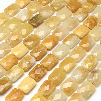 Faceted Rectangle Topaz Jade Beads Strands, 16x12~13x5~6mm, Hole: 1mm, about 13pcs/strand, 8.26 inch