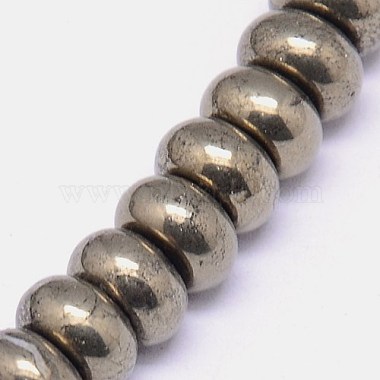 Natural Pyrite Beads Strands(G-L032-10X6mm-01)-2
