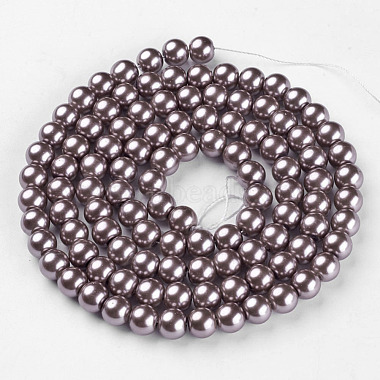 8mm SlateBlue Round Glass Pearl Beads