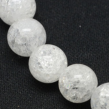 10mm White Round Crackle Quartz Beads