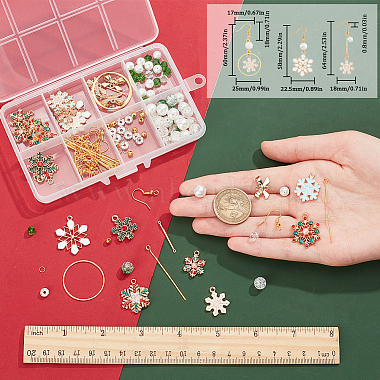 Kit de fabrication de boucles d'oreilles en forme de flocon de neige de Noël Sunnyclue(DIY-SC0022-84)-3