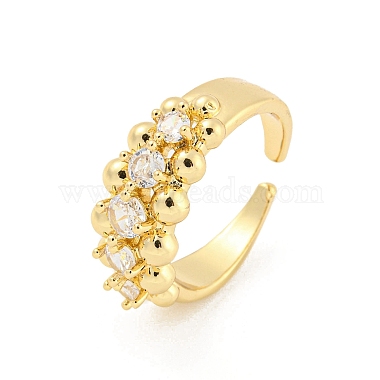 Clear Round Brass+Cubic Zirconia Finger Rings