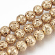 Electroplated Natural Lava Rock Beads Strands(X-G-T061-55B-4mm)-1
