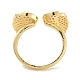 Wing Rack Plating Brass Micro Pave Cubic Zirconia Open Cuff Rings for Women(RJEW-Z059-07G)-3