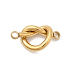 304 Stainless Steel Connector Charms, Heart Knot Links, Ion Plating(IP), Golden, 9x17x5mm, Hole: 1.8mm(STAS-B113-03G)
