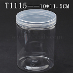 Plastic Bead Storage Containers, Column, Clear, 11.5x10cm, Capacity: 700ml(CON-WH0002-01)