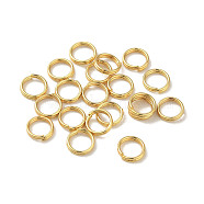 304 Stainless Steel Split Rings, Double Loops Jump Rings, Flat Round, Real 18K Gold Plated, 5x1mm, Inner Diameter: 3.5mm(STAS-K285-04B-G)