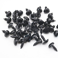 Triangle Plastic Craft Safety Screw Noses, with Shim, Doll Making Supplies, Black, 11x10mm(DOLL-PW0001-044-C02)