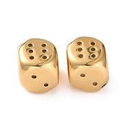 Ion Plating(IP) 304 Stainless Steel Beads, Dice, Golden, 10x10x10mm, Hole: 2mm(STAS-B011-12G)