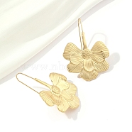201 Stainless Steel Flower Dangle Earrings, with 304 Stainless Steel Pins, Golden, 50x36.5mm(EJEW-D084-06G)