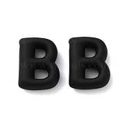 Rack Plating Spray Painted Alloy Pendants, Rubberized Style, Black, Letter B, 19x14x6mm, Hole: 1.5mm(FIND-C062-08B)