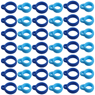 60Pcs 2 Style Silicone Pendant, for Electronic stylus & Lighter Making, Ring, Blue, 16x12~13x6mm, Hole: 2.5mm, 8mm inner diameter, 30pcs/style(SIL-GF0001-42E)