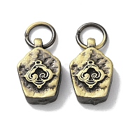 Tibetan Style Brass Pendants, Cadmium Free & Lead Free, Cloud, Antique Bronze, 12x8x3mm, Hole: 4mm(KK-M284-43AB)